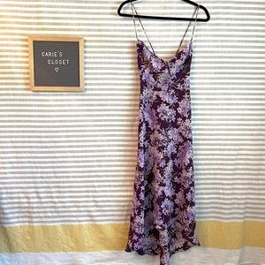 Express Purple Floral y2k Midi Dress